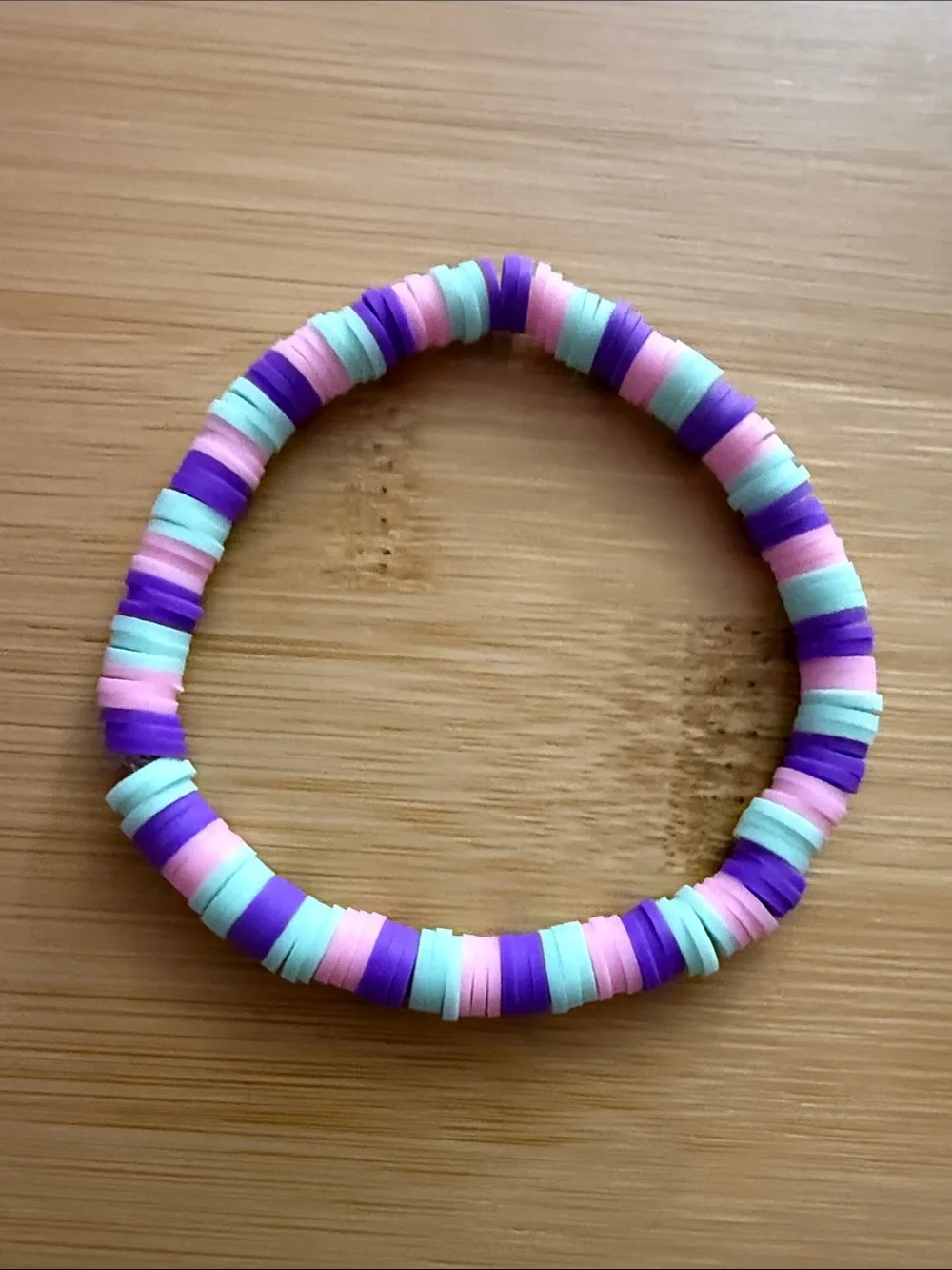 Kids Stretch Bracelet in Purple, Pink and Mint